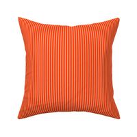 Small Orange Red Pin Stripe Pattern Vertical in White