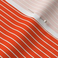 Small Orange Red Pin Stripe Pattern Vertical in White