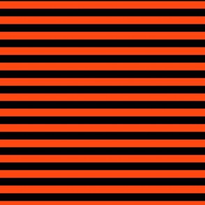 Orange Red Bengal Stripe Pattern Horizontal in Black