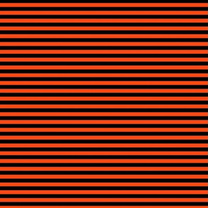 Small Orange Red Bengal Stripe Pattern Horizontal in Black