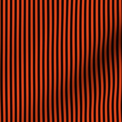 Small Orange Red Bengal Stripe Pattern Vertical in Black