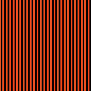 Small Orange Red Bengal Stripe Pattern Vertical in Black