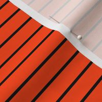 Orange Red Pin Stripe Pattern Horizontal in Black