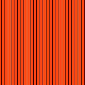 Small Orange Red Pin Stripe Pattern Vertical in Black