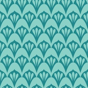 Neo Art Deco teal and mint