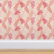 Tropical Leaves - Coral and Pink