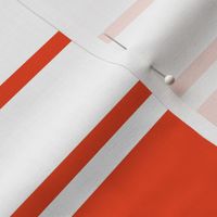 Bright Citrus Orange and White Horizontal French Stripe