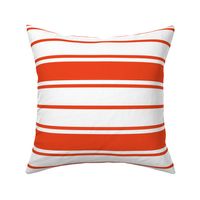 Bright Citrus Orange and White Horizontal French Stripe