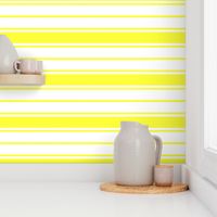 Bright Sunshine Yellow and White Horizontal French Stripe