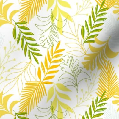 Tropical leaves Yellow