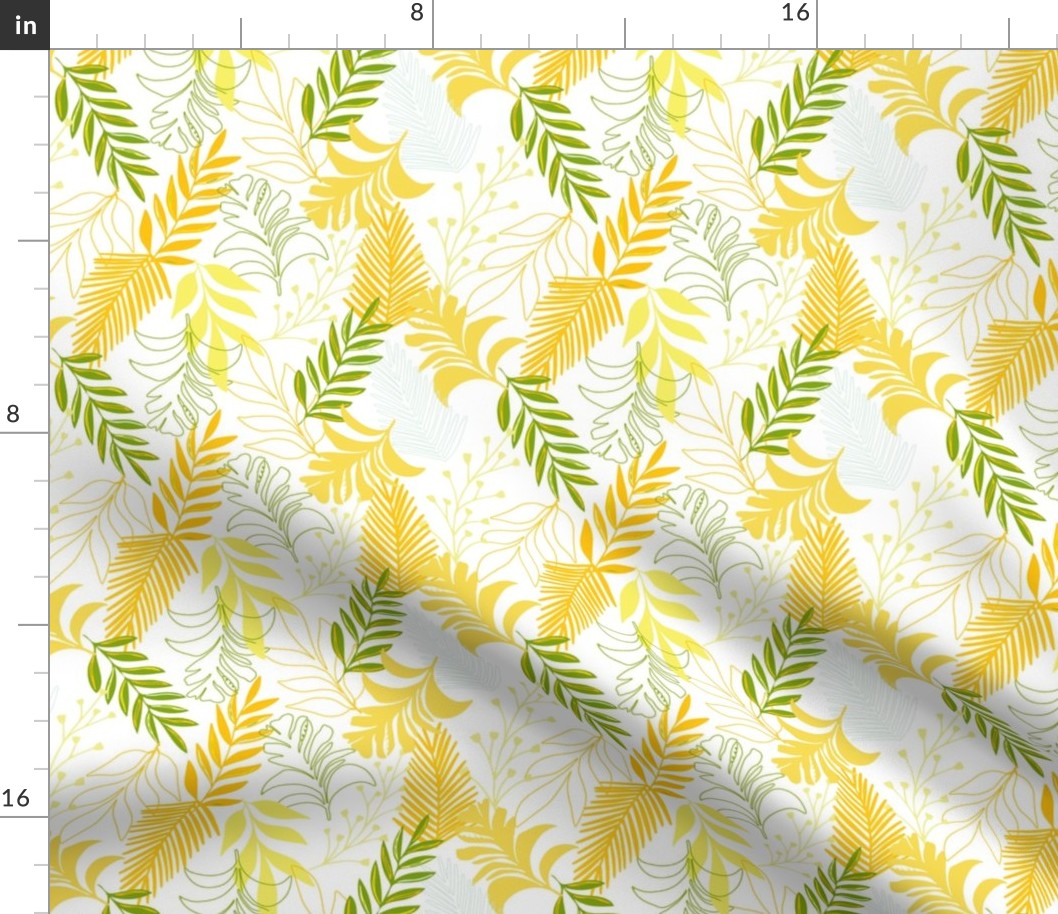 Tropical leaves Yellow