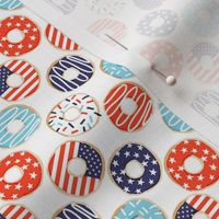 SMALL USA donuts fabric - fourth or July, July 4th fabric - bright