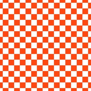 Checker Pattern - Orange Red and White