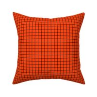 Grid Pattern - Orange Red and Black