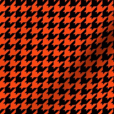 Houndstooth Pattern - Orange Red and Black