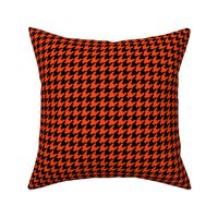 Houndstooth Pattern - Orange Red and Black