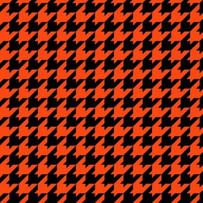 Houndstooth Pattern - Orange Red and Black