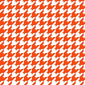 Houndstooth Pattern - Orange Red and White