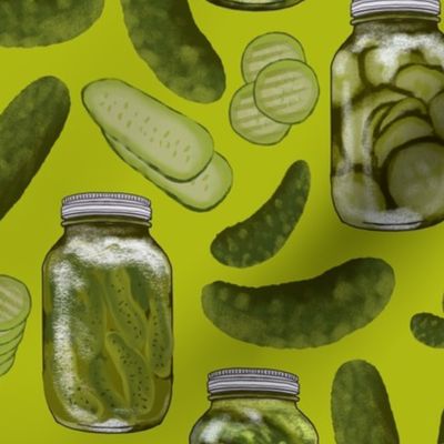 Large Pickles on Chartreuse 