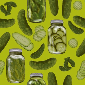 Large Pickles on Chartreuse 