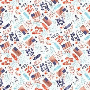 SMALL usa fireworks fabric - bright