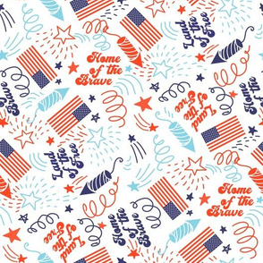 usa fireworks fabric - bright