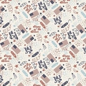 SMALL usa fireworks fabric - muted