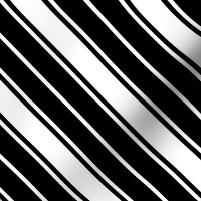 Black and White Chevron French Stripe Repeat