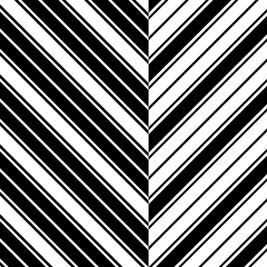 Black and White Chevron French Stripe Repeat