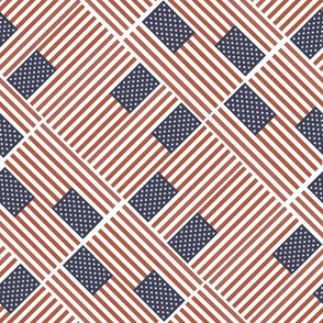 American flag fabric - muted