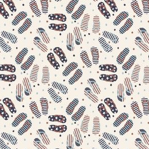 SMALL USA flip flops fabric - cute girls summer patriotic design 