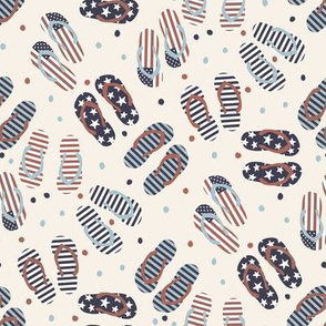 USA flip flops fabric - cute girls summer patriotic design 