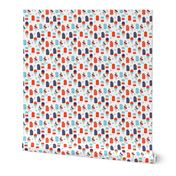 SMALL usa ice cream fabric - July 4th patriotic fabric  bright