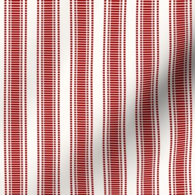 Grosgrain Stripe: Red & Cream 3/4" Stripe 