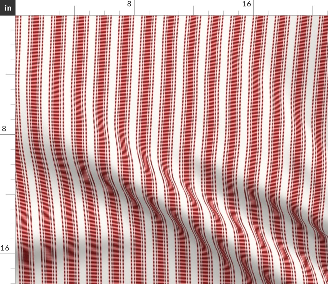 Grosgrain Stripe: Red & Cream 3/4" Stripe 