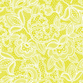 Yellow Lace Fabric, Wallpaper and Home Decor