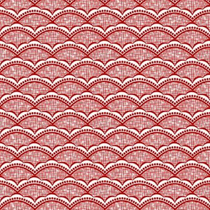 Brianne Scallop: Red Scalloped Pattern