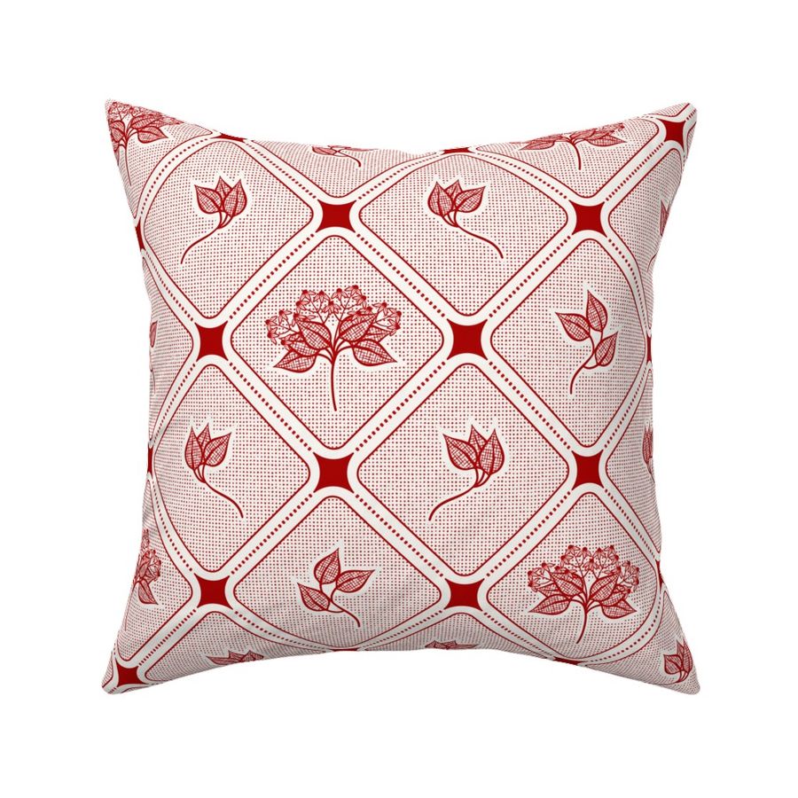 Glenbriar Square: Red Botanical, Red & Cream Floral 