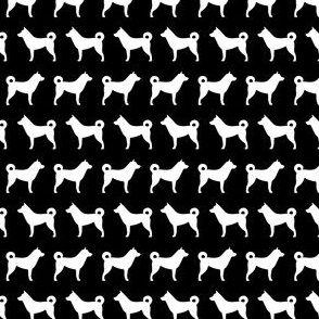 Jindo Dog Profile Silhouette - Black White
