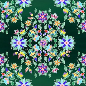 Zazegaa Designs Original Floral  Green