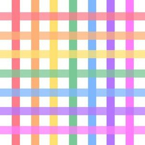 Bright pastel rainbow plaid (medium)