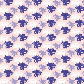 Doodle Flowers Blush Pink Powder Blue small scale