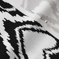 Black and white pattern with abstract hearts 