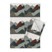 9" square: balsam and penny layered mountains