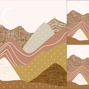 1 blanket + 2 loveys: blush and sedona layered mountains