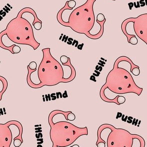 Happy Pregnant Uterus PUSH! Pink, Large