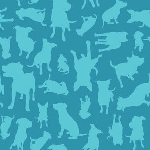 Pitbull Breed Silhouettes - Teal medium scale