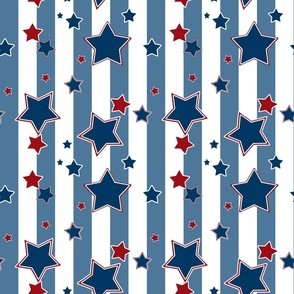 Striped starry blue retro pattern