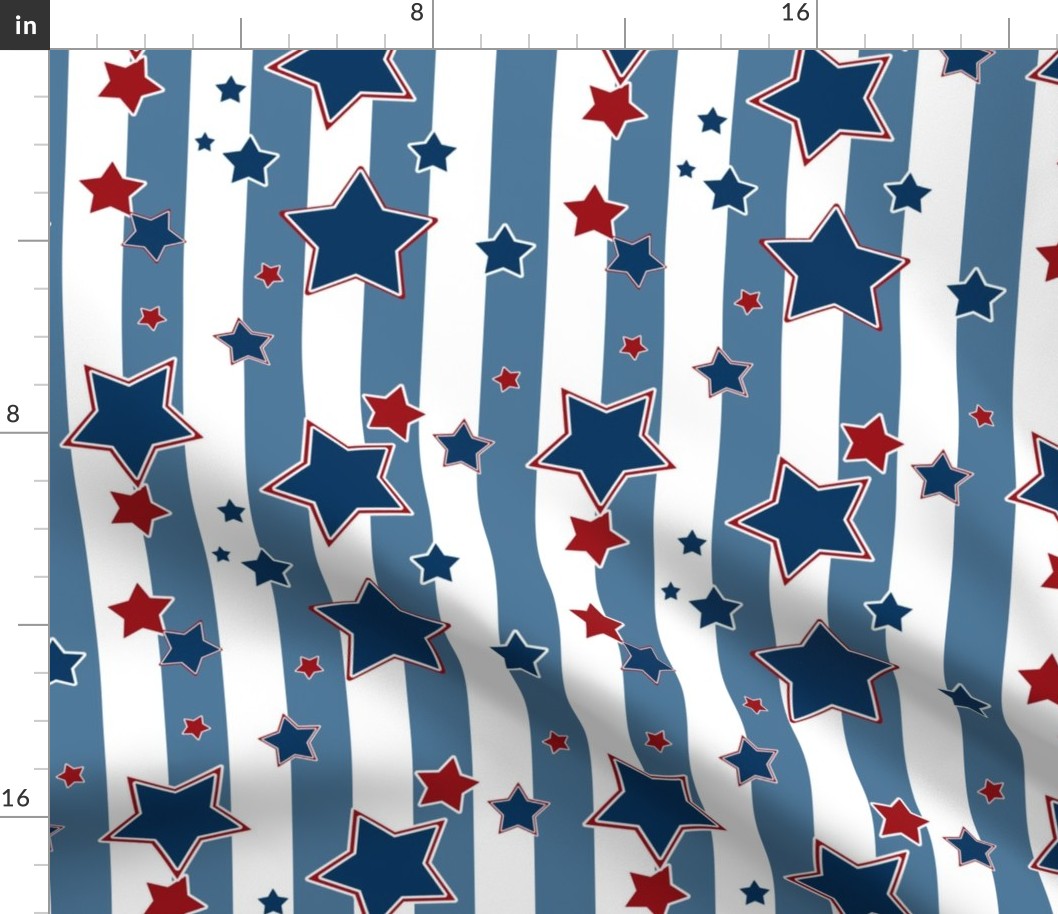 Striped starry blue retro pattern