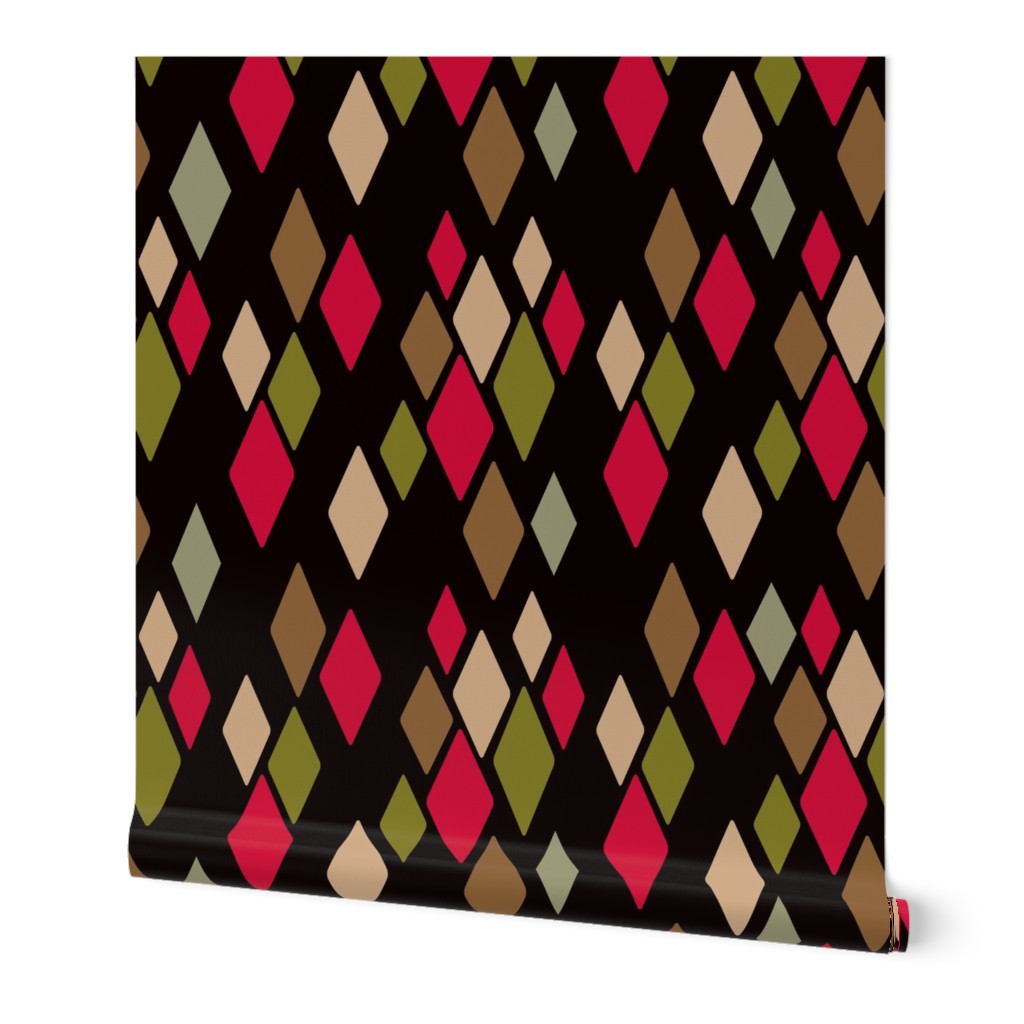 Clown outfit rhombuses red and olive